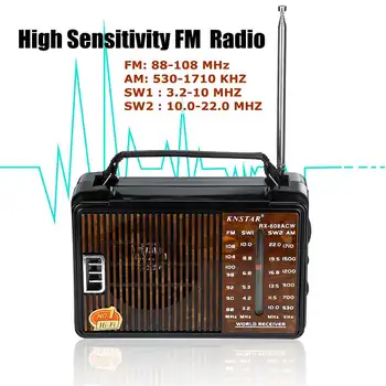 RX-608AC DC 3V Portabil FM SUNT SW1 SW2 Radio cu 4 benzi Radio Cadou pentru Persoanele în Vârstă