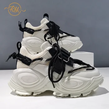 RY-RELAA Europa stația de pantofi din Piele naturală femeie platforma adidasi 2020 moda noua indesata adidași ins luxery pantofi femei