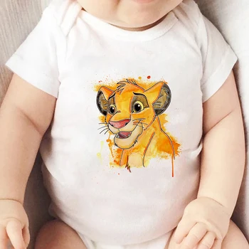 Salopeta Pentru Fete Lion King de Imprimare de Desene animate Nou-născuți Haine Casual Drăguț Simba Bebelus cu Maneci Scurte 0-24M Costume Pentru copii