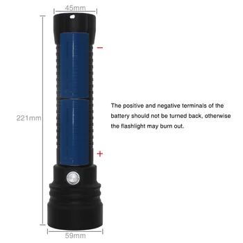 Scufundări Lanterna XHP70.2 LED-uri se arunca cu capul lanterna Subacvatică 100M NOI XHP70 Scufundări flashlgiht lanterna alimentat de 2*32650/26650