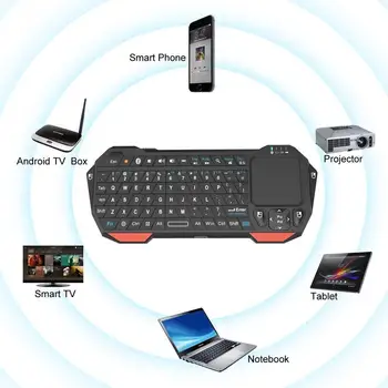 SeenDa Bluetooth Mini Tastatura cu Touchpad-ul pentru Smart TV Proiector Compatibil cu Android, iOS, Windows