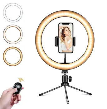 Selfie Inel de Lumina cu Trepied Suport Lumina Machiaj de Fotografie de Iluminat Profissional Bluetooth de la Distanță Lampă în formă de Inel pe YouTube un Video de pe Live