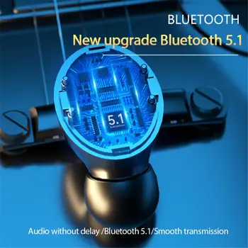 Setul cu Cască fără fir Bluetooth 5.1 Cască 9D Stereo Sport rezistent la apa cu Cască Cu LED Display Digital Seria R Touch Cască
