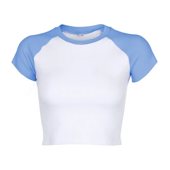Sexy Crop Top T-Shirt echipajul Gât Maneci Scurte Yoga Top Tricou Femei modelului Topuri Scurte Cămașă Sport Antrenament Topuri /DE