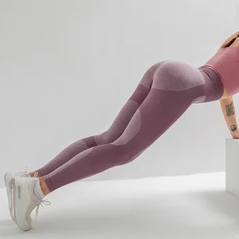 Sexy piersic șold talie mare pantaloni de yoga pentru femei tricotate fără sudură respirabil burta yoga de fitness pantaloni