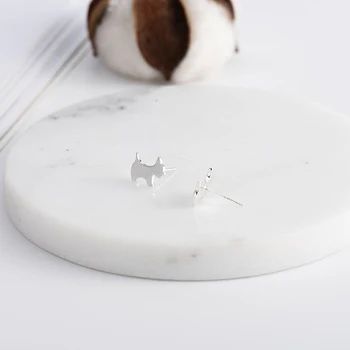SHANICE Argint 925 Buna Câine Mic Stud Cercei pentru copii Copii Copii Femei Drăguț Animal de Partid Cercei Bijuterii