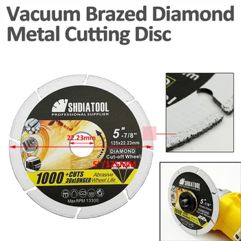 SHDIATOOL 2 buc Vid Brazate Diamant de Metal Disc de Tăiere Diamond Cut-off Wheel Lamă de Tăiere Tub de Oțel, Fier de Armătură de Oțel Unghi