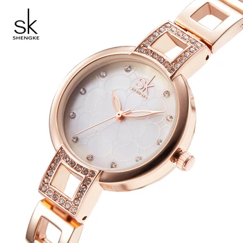Shengke Femei Ceasuri Brățară Din Oțel Inoxidabil Doamnă Elegantă Rochie De Marca De Ceasuri De Lux, Ceasuri Quartz 2019 Relojes Mujer #K0019