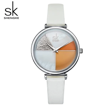Shengke Femei Creative Ceasuri Shell Formați din Piele de Moda Doamnelor Cuarț Ceas Neregulate Ceas 2019 Nou SK Reloj Mujer #K0109