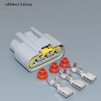 Shhworldsea 3.5 mm QLW 250 3Pin Cablu de Alimentare de sex Feminin Stânga Slot fișa fasciculului de Cabluri a QLW-O-3F-GR culoare gri