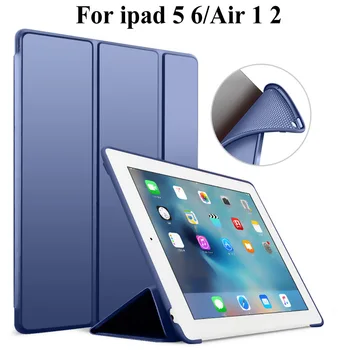 Silicon Moale, Spate din Piele PU Caz Pentru Apple iPad iPad 5 6 9.7 smart Cover pentru ipad Air 1 2 9.7 inch comprimat caz+Film+Pen