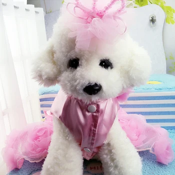Silk Rose Câine Rochie de Vară Rochii de Printesa Roz Violet de Lux Catelul Pisica Haine de Petrecere Nunta Fuste Teddy DOGGYZSTYLE