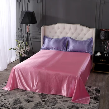 Silk Satin Imprimat Foi Plate Set lenjerie de pat acoperă cu plapuma si fata de perna 4buc seturi de lenjerie de pat set complet drap de aprins