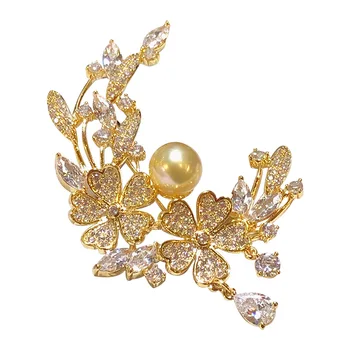 SINZRY NOU lady costum de bijuterii AAA zircon cubic simulate perla flori decorative elegante pentru femei broșe