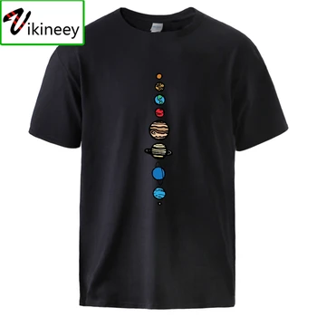 Sistemul Solar Planete Culoare Tricouri Om de Cauzalitate Maneci Scurte Topuri Tricou 2020 Fierbinte Vinde Om Brand Bumbac tricouri Camisas