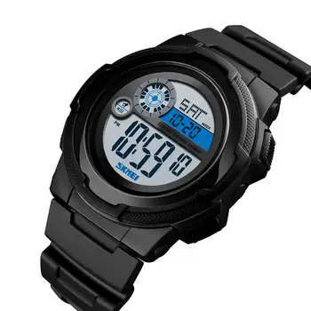 SKMEI 1437 Bărbați Ceas Digital Dual Time Data Saptamana Cronometru EL Lumina Impermeabil Sporturi Ceas de mână