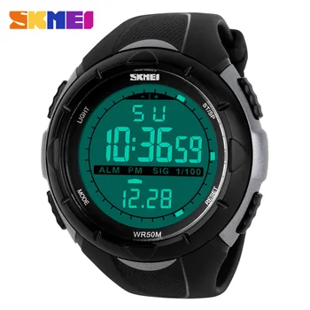 SKMEI Brand 1025 LED Digital Mens Ceas Militar Barbati Ceasuri Sport 5ATM Înot Alpinism Moda Casual în aer liber Bărbați Ceasuri de mana