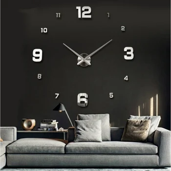 Speciale mari de bricolaj cuarț 3d ceas de perete Camera de zi mare acrilice ceas oglinda autocolante design modern home decor de perete autocolant