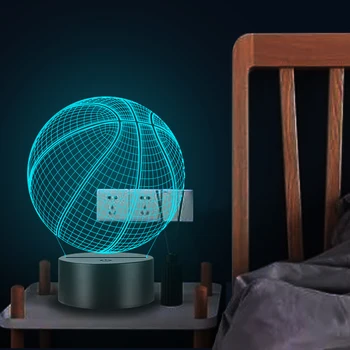 Sport Baschet 3D LED Lampă Lumina de Noapte Dormitor Atmosfera de Petrecere, de Masă Multicolor Băiatul Acasă Decorative de Crăciun, Cadou Baterie