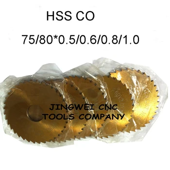 Staniu strat HSS Co circular tăiere ferăstrău freze 75/80*0.5/0.6/0.8/1.0*22mm diametru interior de oțel Inoxidabil