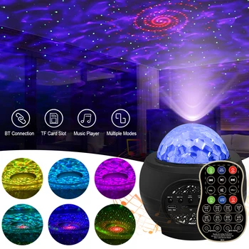 Steaua Proiector Lumina de Noapte 32 Efect de Culoare cu BT Player de Muzică Vocală de Control de la Distanță Înstelat Proiector Cadou de Crăciun Decorare