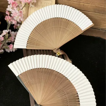 Stil Chinezesc Oamenii De Hârtie Fan Clasic De Pliere Hârtie Xuan Fan Vintage Domn Evantai Din Bambus Evantai Abanicos Para Boda