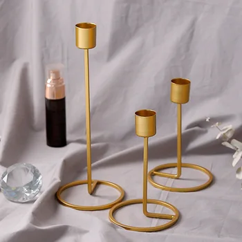 Stil Nordic Lumânare Titularului de Aur Singur Cap de Fier Geometrice 3D Sfeșnic Romantic masa Decor de Masă Creative Home Decor de Nunta