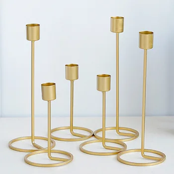 Stil Nordic Lumânare Titularului de Aur Singur Cap de Fier Geometrice 3D Sfeșnic Romantic masa Decor de Masă Creative Home Decor de Nunta
