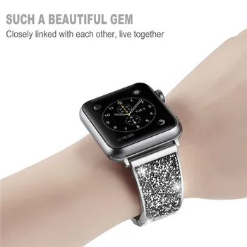 Stras Diamant din Oțel Inoxidabil, Bucla curea Pentru apple watch band 44mm 40mm Brățară de Metal Pentru iwatch Serie 4/3/2/1 38mm 42mm