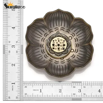 Sunligoo 12pc/14pc Piatră de Lavă Margele de Ulei Esențial W/Lotus Alamă Arzător de Tămâie Stick Tămâie Titular-Difuzor Aromaterapie