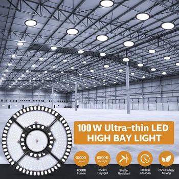 Super-Luminos Industriale de Iluminat 100W E26 Condus Garaj Lumina 10000LM Durabil Led-uri de Înaltă Bay OZN Depozit Atelier de Lampa cu Lumina de zi