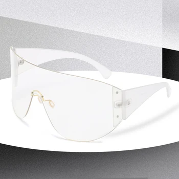 Supradimensionat ochelari de Soare Oglinda Bărbați Femei 2019 Nou fără ramă dintr-O bucata Ochelari de Soare Moda Ochelari Ochelari De sex Feminin de sex Masculin Nuante UV400