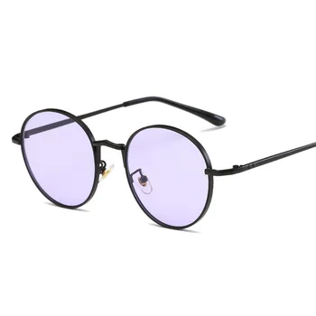 Supradimensionate Retro Rotund ochelari de Soare pentru Femei Brand Designer de Epocă Ochelari de Soare Pentru Femei Ochelari de punk Oglindă Ochelari Violet NX