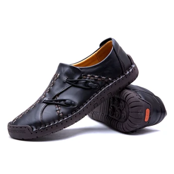 Susugrace Vara Mocasin din piele pantofi casual pentru barbati toamna negru mocasini slip-on respirabil zapatos de hombre plus dimensiune 38-48