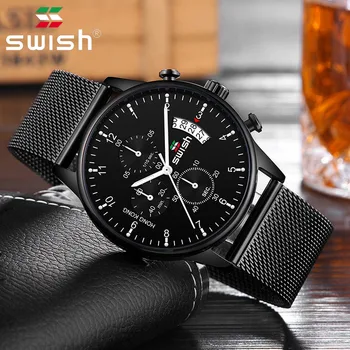 SWISH 2020 pentru Bărbați Ceasuri de mână de Moda de Brand Ceasuri Sport rezistent la apa Militare Quartz Cronograf de sex Masculin Erkek Kol Saati