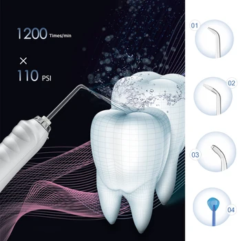 Tackore 5 moduri USB Încărcător Irigator Oral de Apă Portabil ața dentară Dinți Curat IPX7 rezistent la apă Apă folosirea atei dentare 240ML