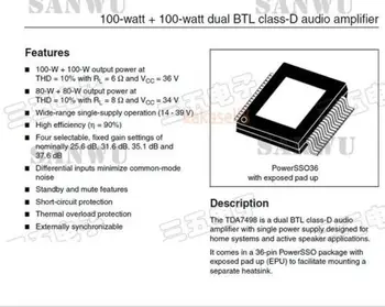 TDA7498 Clasa D 2X100W Dual Channel Audio Stereo Amplificator Digital de Bord 12v 24v modul