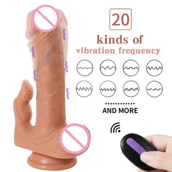 Telecomanda Wireless Leagăn Dublu vibrator Super Mare Penis artificial Masturbari Stimulator Vibrator Vaginal Realist Penisul Jucarii Sexuale