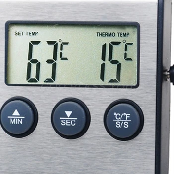 Termometru de Bucatarie Digital Display LCD Timp Sonda de Alarmă pentru Gratar Cuptor Alimentare Picătură de Transport maritim