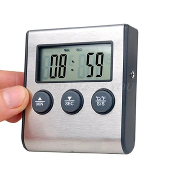 Termometru de Bucatarie Digital Display LCD Timp Sonda de Alarmă pentru Gratar Cuptor Alimentare Picătură de Transport maritim