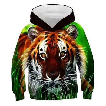 Tiger Baieti Hanorace tipar Digital 3D Tigru Băieți hanorace Mare Dimensiune Casual Pulover Copii 4-14 Ani Copil Haine 2020 nou