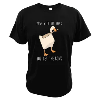 Titlu Joc Goose T-Shirt Parodie Drăguț Pui Cu Claxona Ai Bonk Bumbac Imprimat Digital Îmbrăcăminte Bărbați