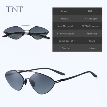TNT Epocă ochelari de Soare Femei Ochi de Pisica de Lux de Brand Designer de Ochelari de Soare Retro Oțel NoScrew Doamnelor ochelari de soare Negri UV400 Ochelari