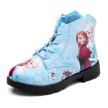 Toamna Iarna Copii Fete Copii Snow Queen Pu Cizme din Piele Pantofi Casual femei de Moda de Desene animate Cizme Pentru Fete Pantofi de Școală