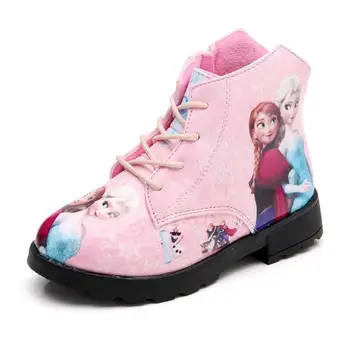 Toamna Iarna Copii Fete Copii Snow Queen Pu Cizme din Piele Pantofi Casual femei de Moda de Desene animate Cizme Pentru Fete Pantofi de Școală