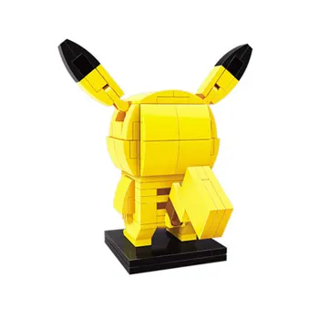 TOMY Pokemon bloc de jucării de desene animate bloc de asamblare Pikachu Squirtle Blastoise Eevee acțiune figura copil model cadou