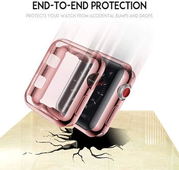 TPU all-inclusive coajă de protecție Caz Pentru Apple Watch Seria 5 4 3 2 1 40mm 44mm de Lux Acoperi Shell 42mm bratara ceas inteligent
