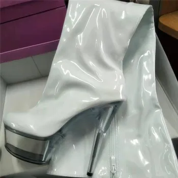 Transparent talpa 15 cm cizme sexy, super cizme la coapsa, modelul arată temperament nobil pantofi de dans
