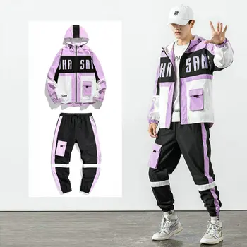Trening Barbati Set 2020 Toamna Hip Hop Streetwear Bărbați Costum Pista de Sudoare de Imprimare Trening Barbat Sport Jachete Hanorac cu Pantaloni