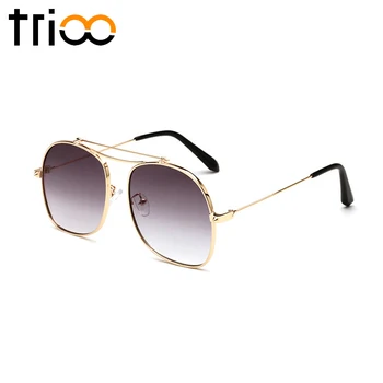 TRIOO Supradimensionat ochelari de Soare pentru barbati Grey Gradient de Lux de sex Masculin ochelari de Soare de Design de Moda de Aur Mare Oculos de sol de Înaltă Calitate